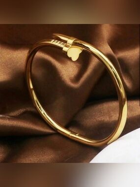 Gold Plated Stainless Steel Nail Bracelet | Modern Statement Jewelry
